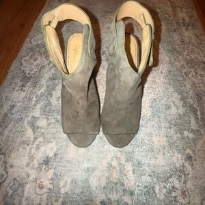 Splendid Women's Olive Suede Open-Toe Mules